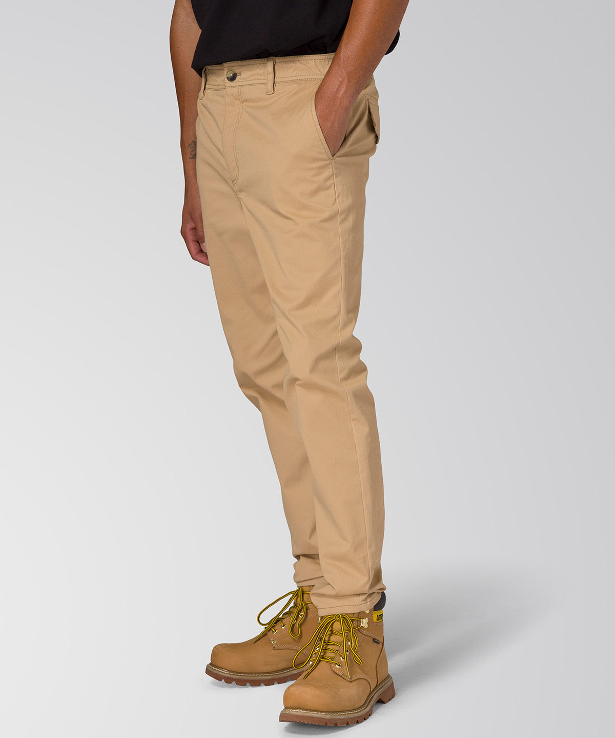 Pantalon Slim Tapered Chino P Para Hombre Color Beige-3