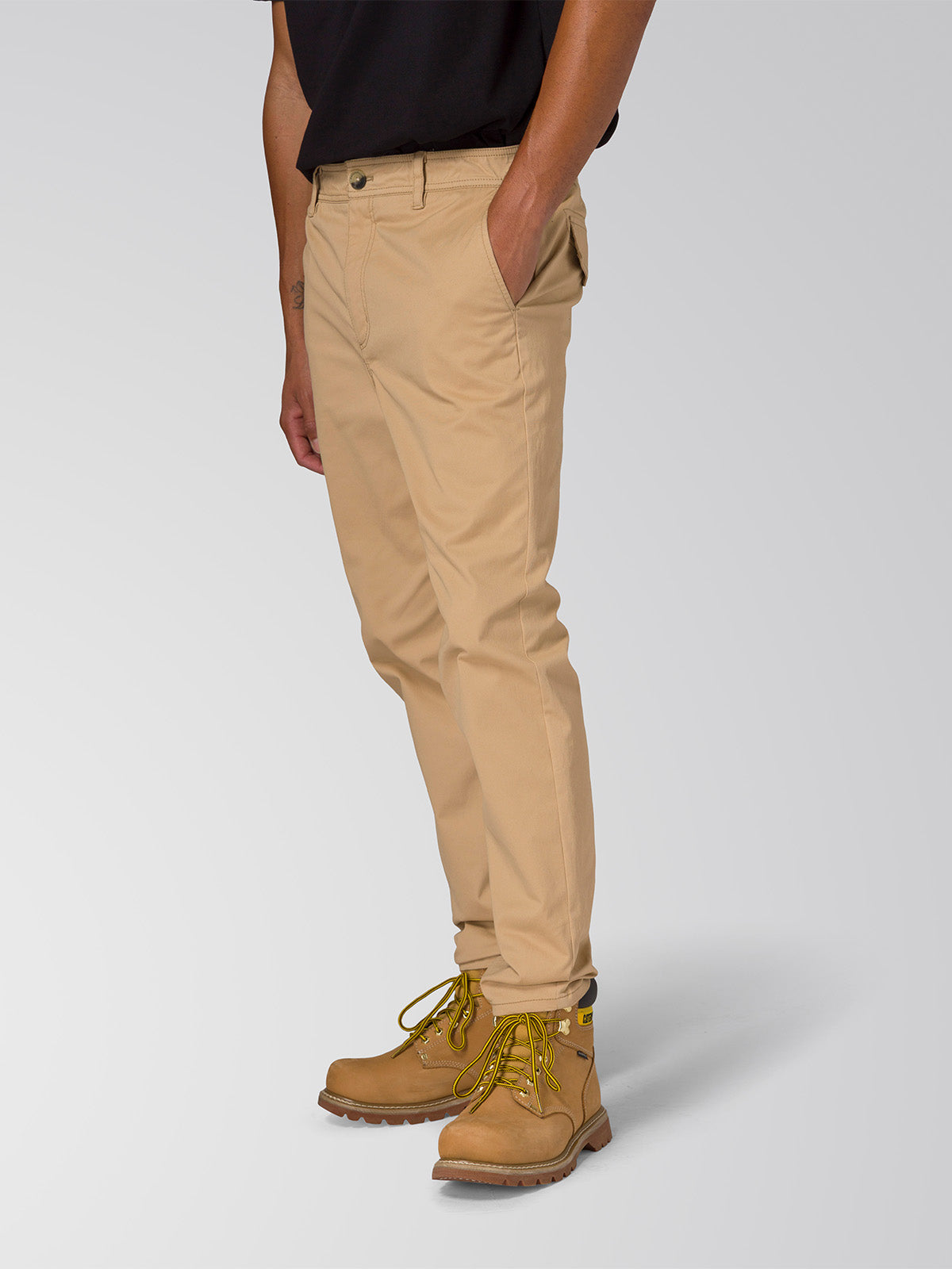 Pantalon Slim Tapered Chino P Para Hombre Color Beige-3