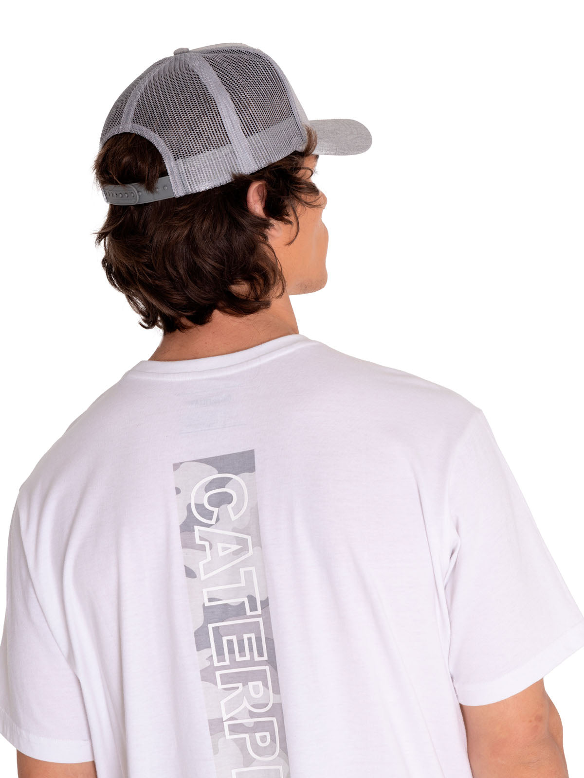 Cachuchas Trucker 2D Logo Hat Para Hombre Gris-2