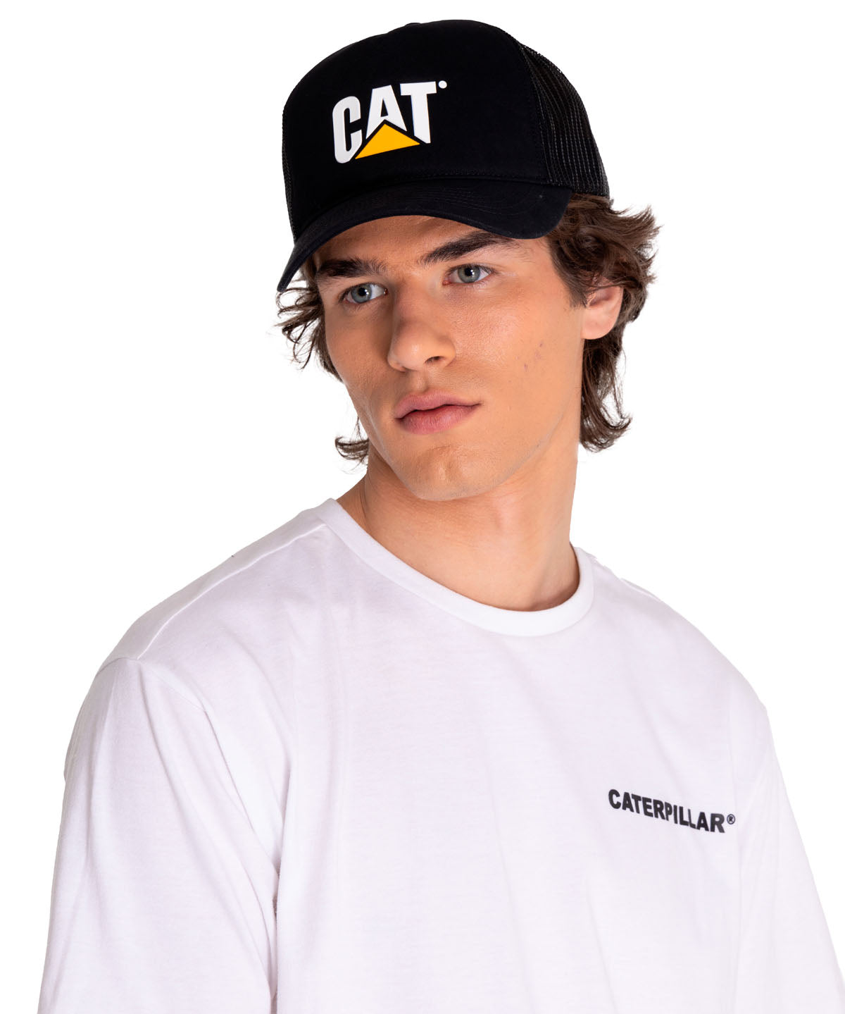 Cachucha Cat Logo Mesh Back F Para Hombre Color Negro-1