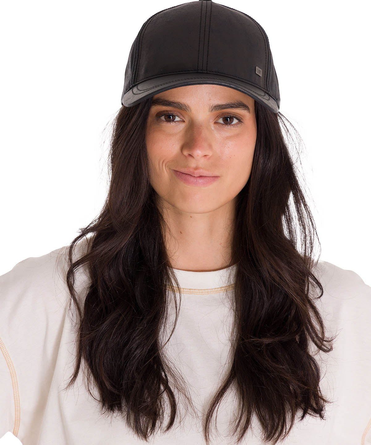 Cachucha Faux Leather Hat Para Hombre Color Negro-1