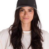 Cachucha Faux Leather Hat Para Hombre Color Negro-1