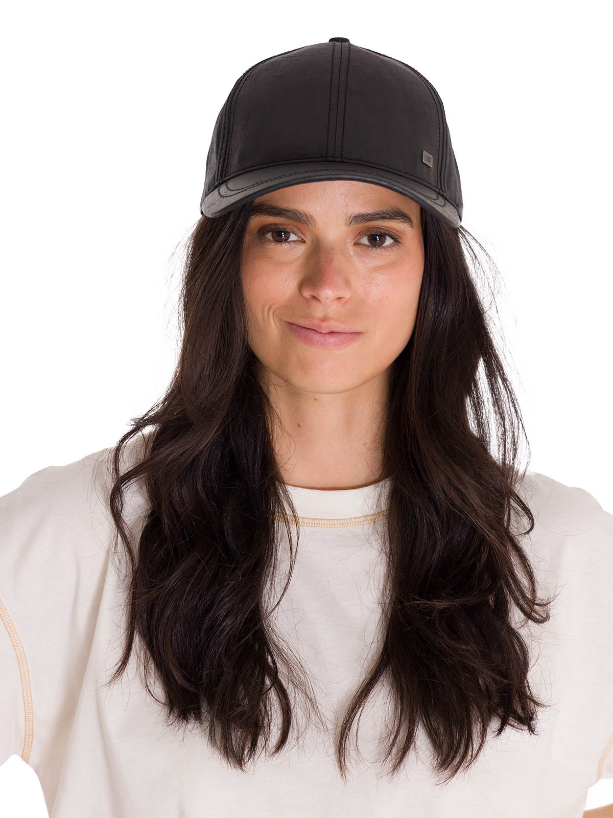 Cachucha Faux Leather Hat Para Hombre Color Negro-1