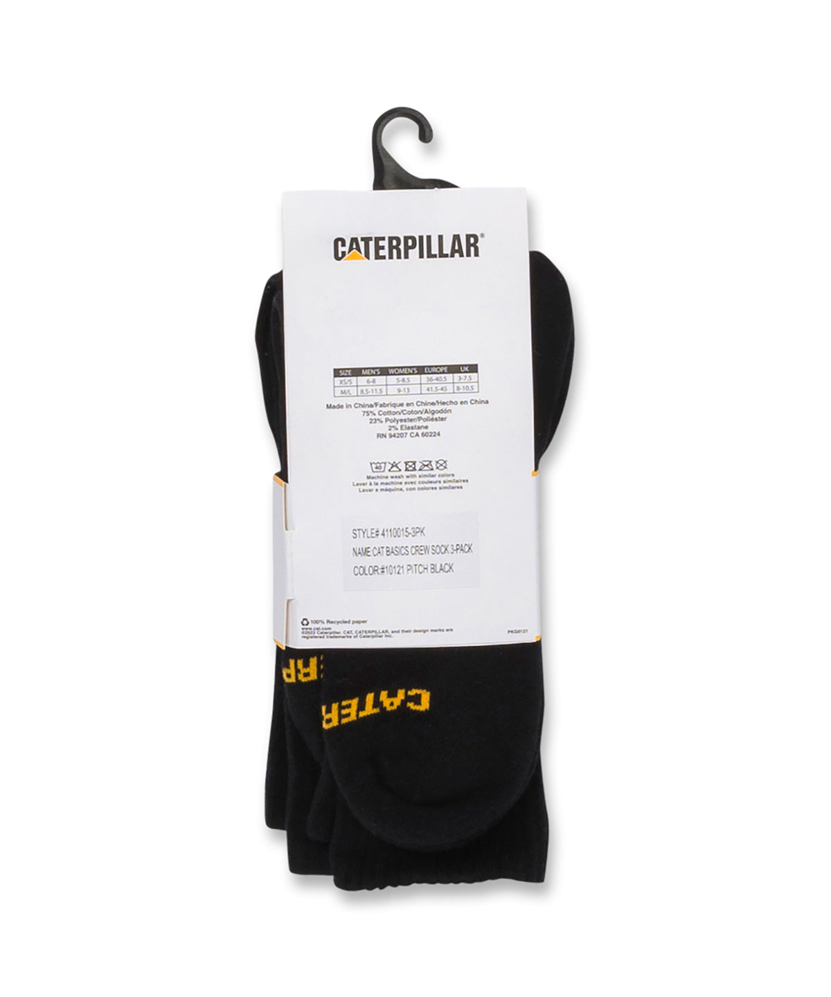Pack Cat Basics Crew Sock Color Negro-3