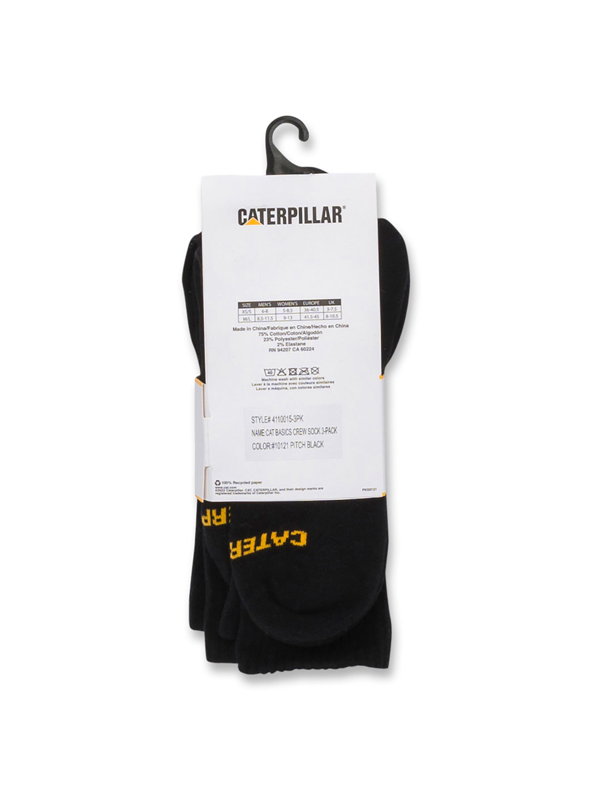 Pack Cat Basics Crew Sock Color Negro-3