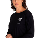 Camiseta Sketch Floral Manga Larga Gr Para Mujer Color Negro-4