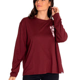 Camiseta Oversized Sketch Flo Para Mujer Color Rojo-1