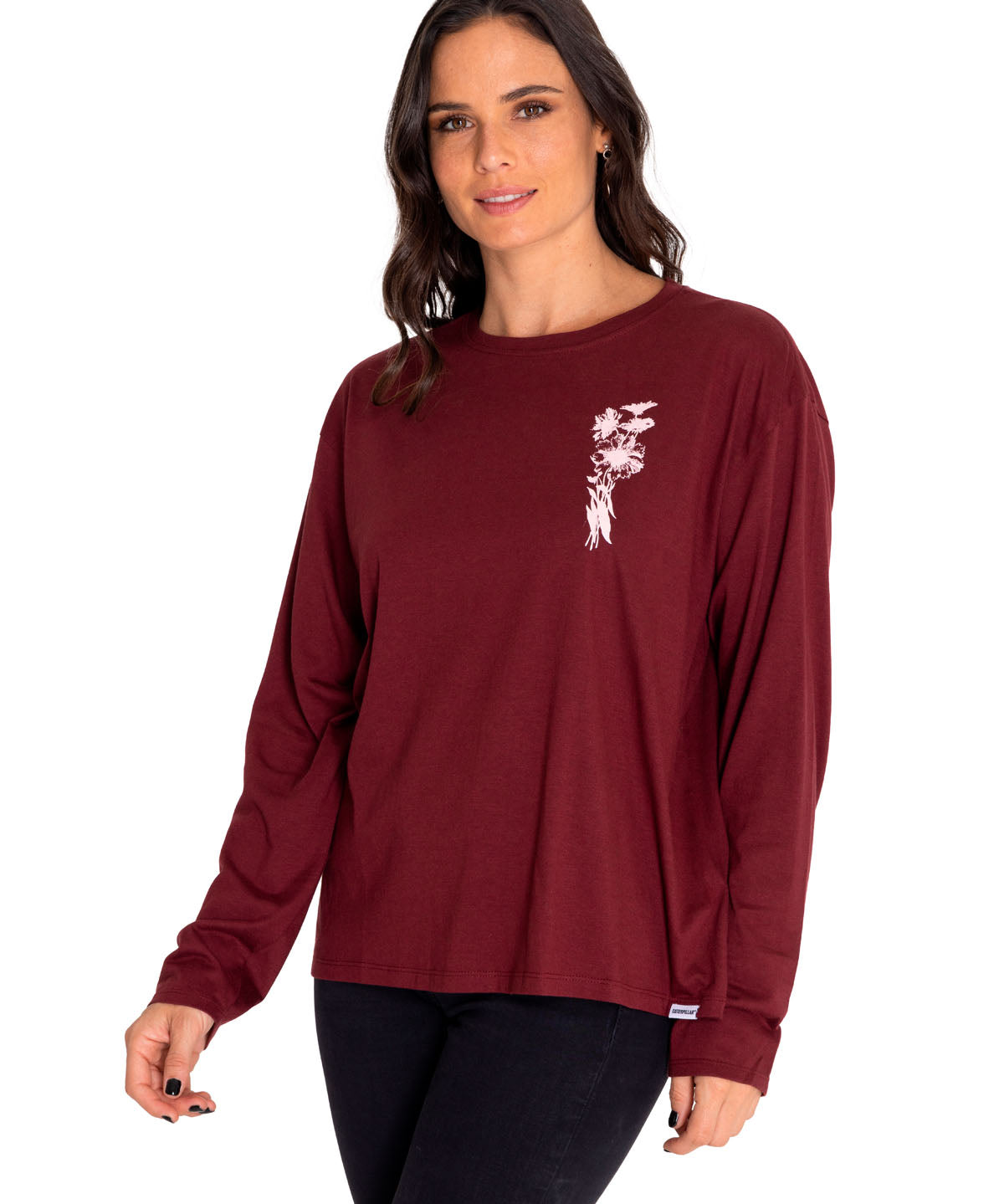 Camiseta Oversized Sketch Flo Para Mujer Color Rojo-2