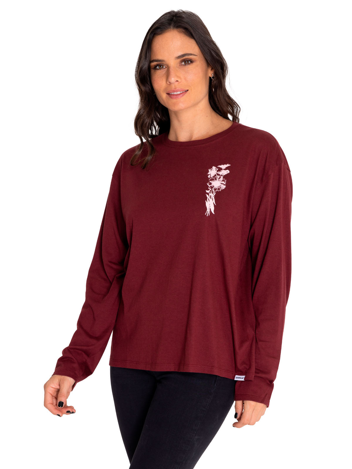 Camiseta Oversized Sketch Flo Para Mujer Color Rojo-2