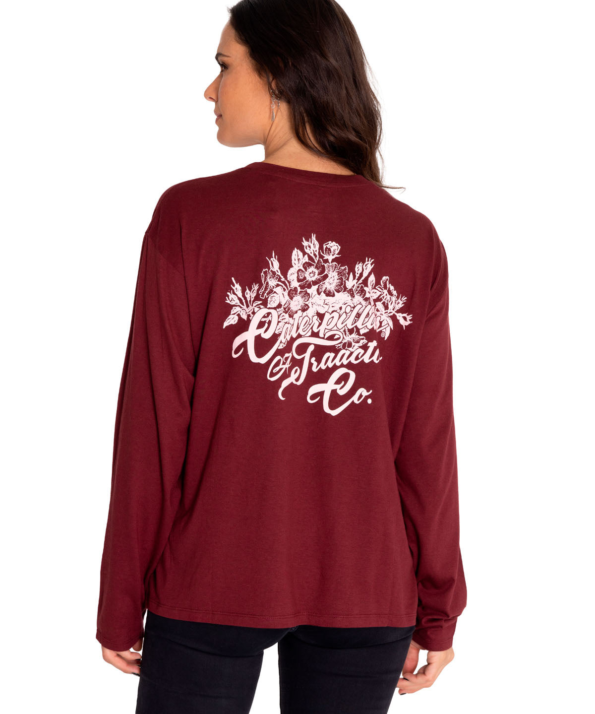 Camiseta Oversized Sketch Flo Para Mujer Color Rojo-3