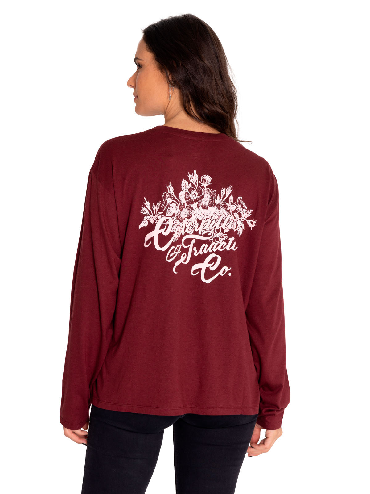 Camiseta Oversized Sketch Flo Para Mujer Color Rojo-3