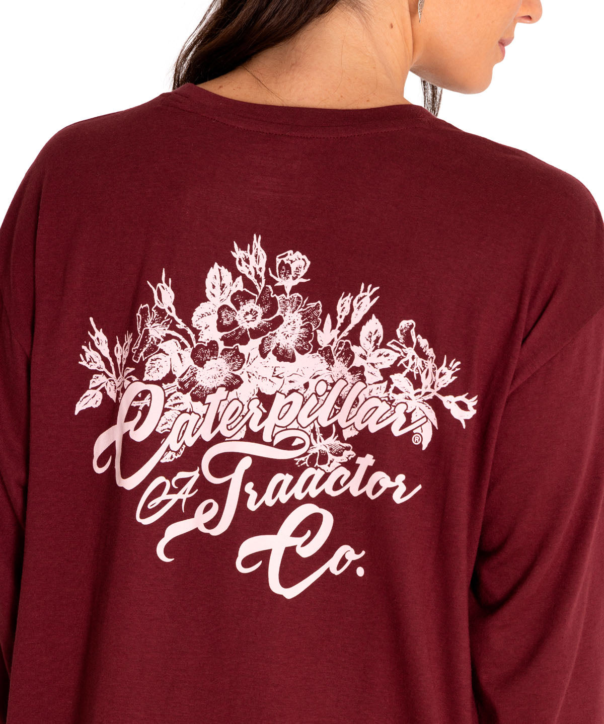 Camiseta Oversized Sketch Flo Para Mujer Color Rojo-4