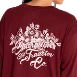 Camiseta Oversized Sketch Flo Para Mujer Color Rojo-4