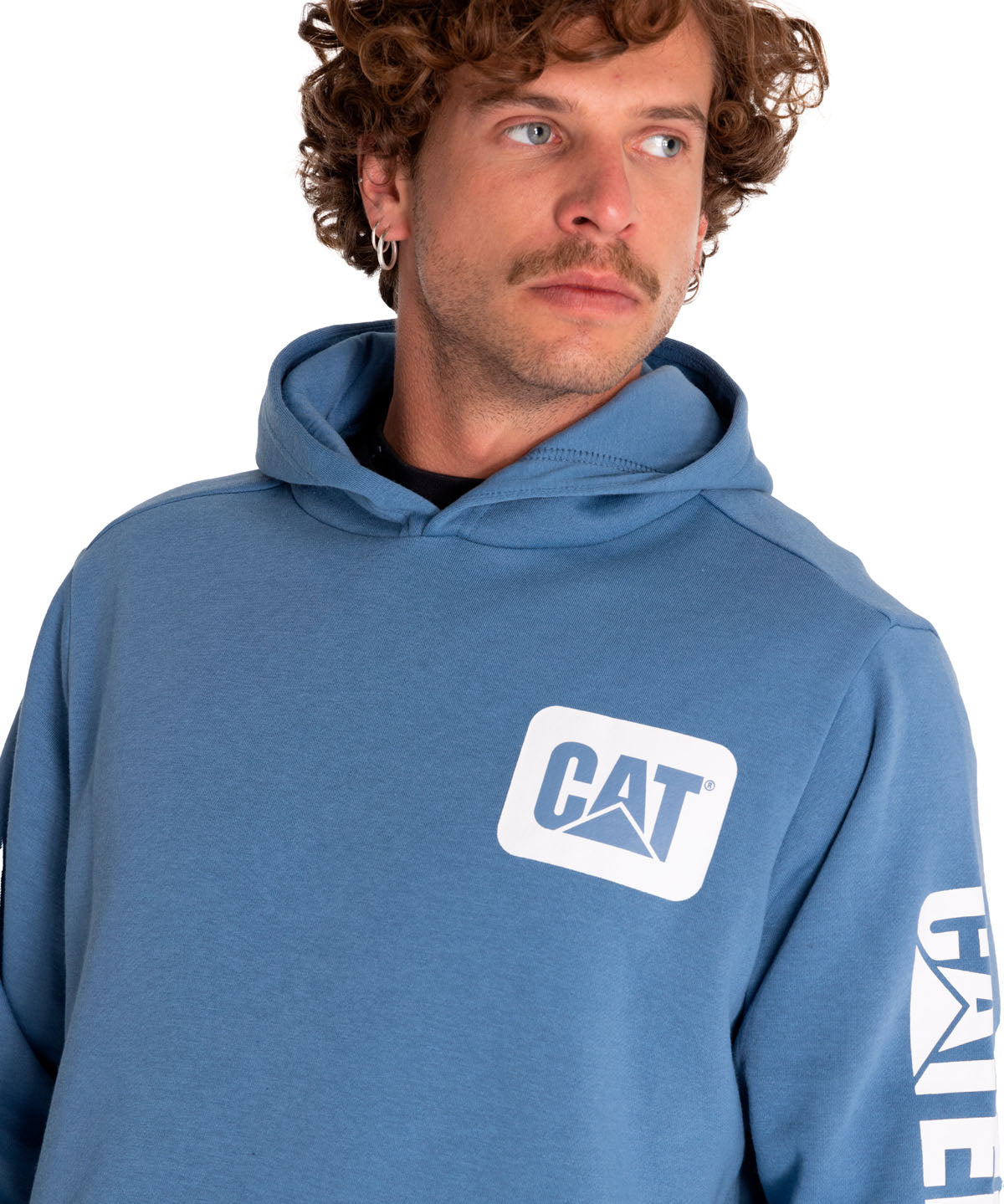 Saco Fleece Sleeve Logo P Para Hombre Color Azul-4