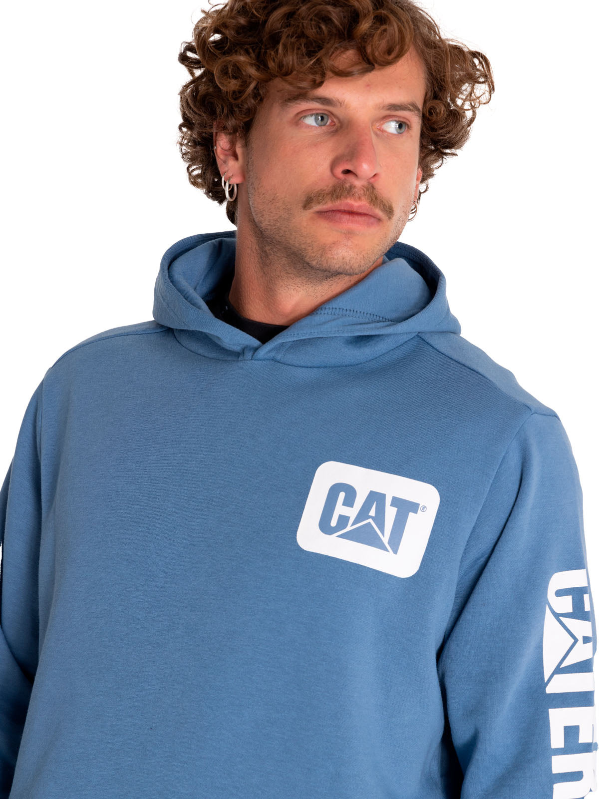Saco Fleece Sleeve Logo P Para Hombre Color Azul-4