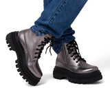 Botines Lifestyle Bolder Zip Para Mujer Color Gris-2